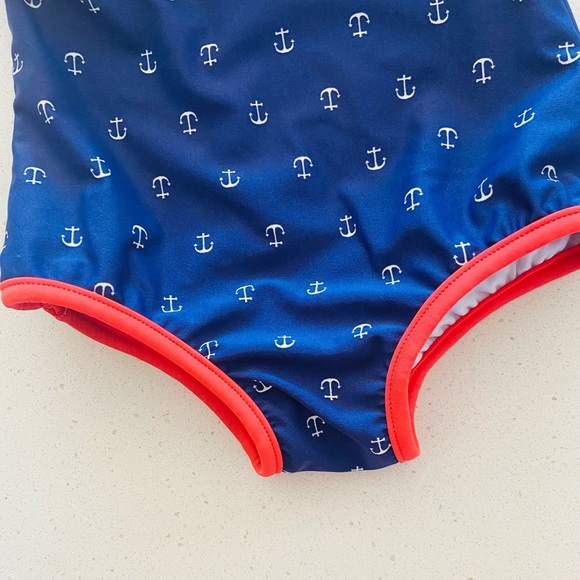 Carter’s Baby Girls Red & Blue Nautical Swimsuit Size 18 Months - Picture 5 of 8